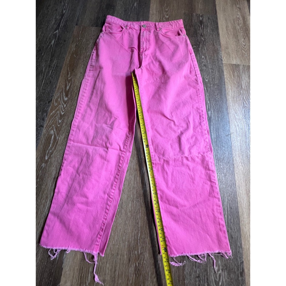 Blank NYC The Baxter Jeans Women 29 Pink High Rise Raw Hem Straight Leg - Picture 5 of 9